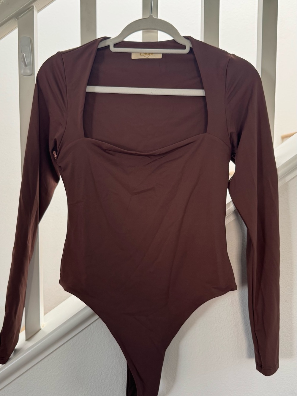 Chocolate Brown Double Lined Long Sleeve Bodysuit